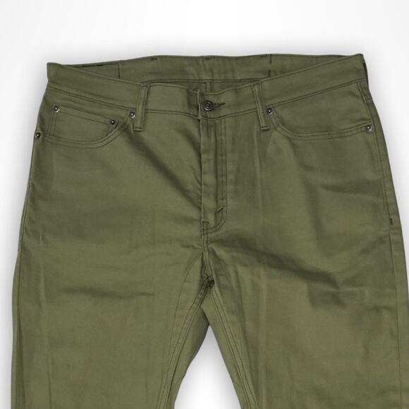 Levi's 511 Slim Fit Olive Green Stretch Twill Pants 38x32 - Picture 5 of 6